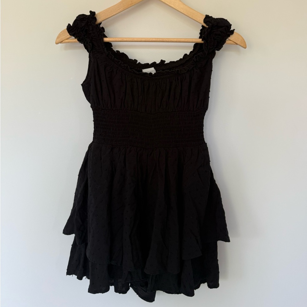 Urban Outfitters Black Ruffled Dress (Built in Shorts)